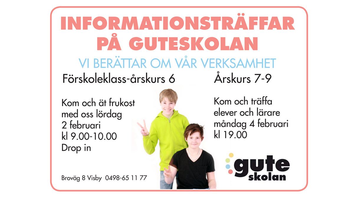 Informationsträff på Guteskolan våren 2013.